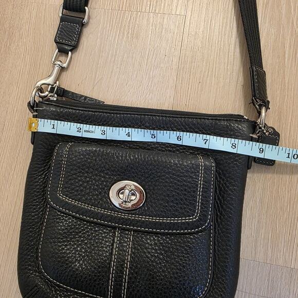 Coach Black Pebbled Leather Crossbody Classic Minimalist Hamilton Small Purse - Picture 4 of 10